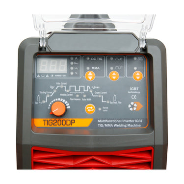 TIG-200DP TIG Welder Inverter 200A | Dual Voltage 110V/220V | DC TIG & MMA Stick Welding | IGBT Technology | Includes WP-26 TIG Torch, Ground Clamp, Electrode Holder & Gas Hose | Portable Welding Machine